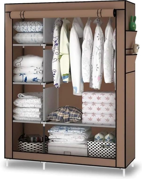 Fabric Closet Detachable Wardrobe Portable Cloth Storage Organizer Lightweight Wardrobe for Living Room (Black)