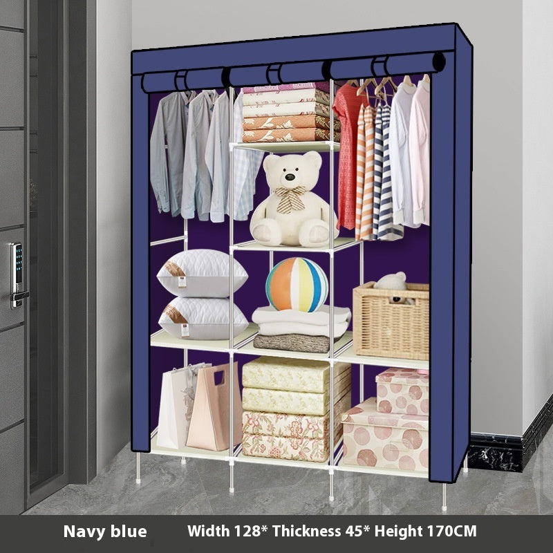 Metal Combination Simple Wardrobe Rental Room Steel Pipe Assembly Clothes Household Bedroom