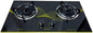 2-Burner Glass Gas Stove, Black Tempered Glass Top, Manual Ignition