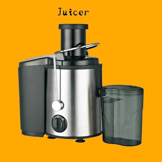 Electric Juice Extractor, Wide Mouth Centrifugal Juicer Machine, Stainless Steel and Black