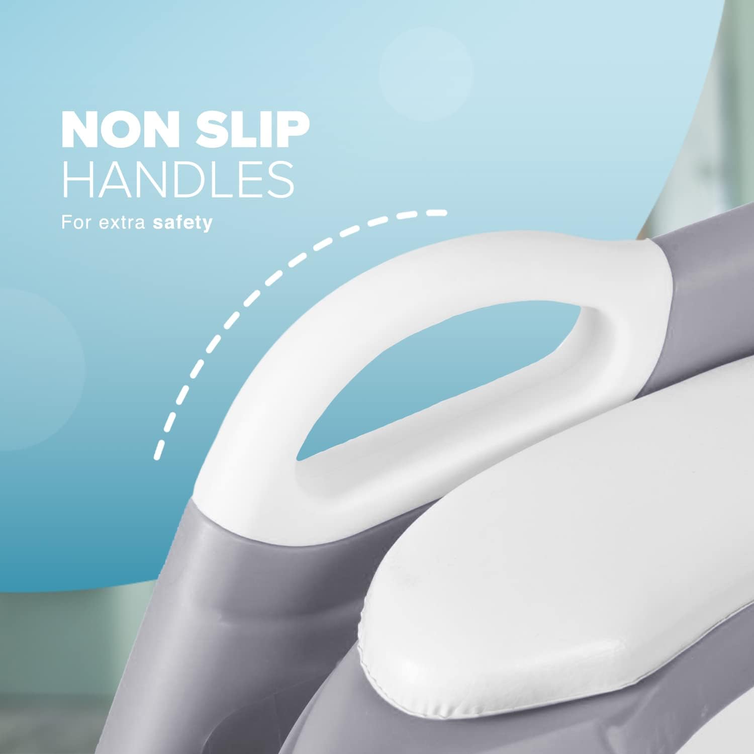 KIDOOLA Adjustable Potty Ladder Seat for Toilet Training with Steps,Handle & Soft Cushion Design Non Slip & e Efficient Toddlers & Children Foldable & Easy Assembly Splash Guard Included Grey