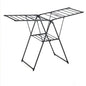 Foldable Laundry Drying Rack, Metal Frame, Gullwing Design, Indoor and Outdoor Use, Expandable Clothes Airer with Multiple Drying Rails (white and blue)