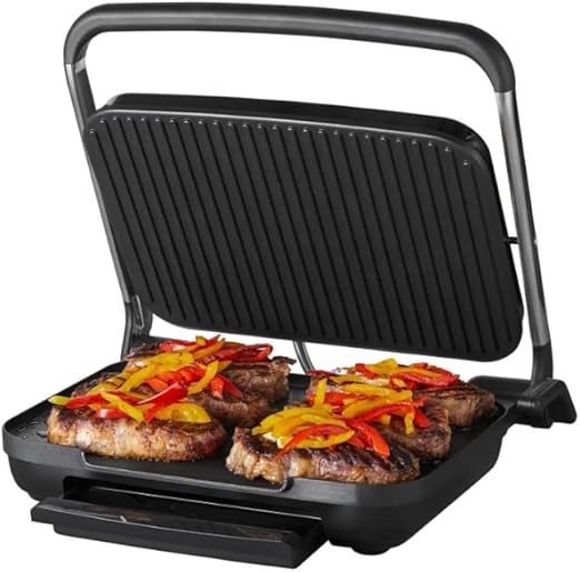 Chefs Choice Non-Stick Sandwich/Pan Press Machine/Toaster - Electric Sandwich Maker, Panini Press Grill, Non-Stick Plates, Black and Silver