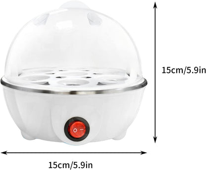 Egg Cooker For Hard Boiled Eggs, Easy Egg Cooker Electric 7-Egg Capacity, Single Layer Hard-Boiled Egg Cooker with Auto Shut-Off, Measuring Cup Included, BPA Free (White)