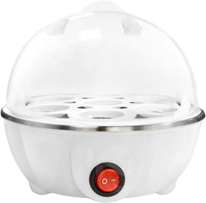 Egg Cooker For Hard Boiled Eggs, Easy Egg Cooker Electric 7-Egg Capacity, Single Layer Hard-Boiled Egg Cooker with Auto Shut-Off, Measuring Cup Included, BPA Free (White)