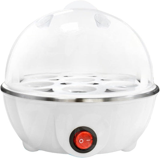 Egg Cooker For Hard Boiled Eggs, Easy Egg Cooker Electric 7-Egg Capacity, Single Layer Hard-Boiled Egg Cooker with Auto Shut-Off, Measuring Cup Included, BPA Free (White)