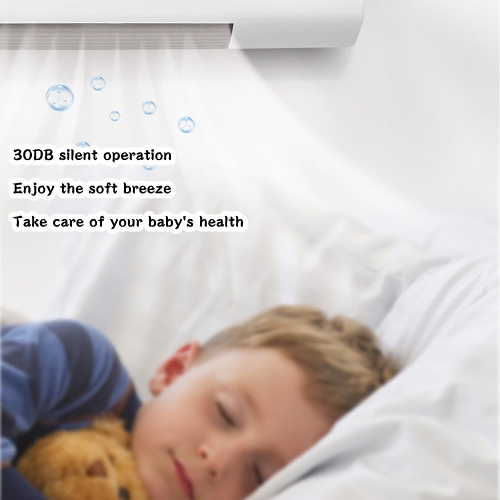 Portable Air Conditioners,Mini Air Conditioners Wall Mounted Air Conditioner,wall-mounted heater with Remote, for Bedroom Living Room Office.Ductless air conditioning fan L55*W24*H12cm
