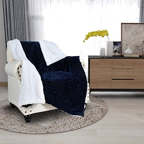 Ever Green Sherpa Fleece Throw Blanket queen Size for Couch - Thick and Warm, Soft Fuzzy Plush Blanke for Winter, Grey, 60x80 Inches (Grey)
