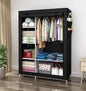 Fabric Closet Detachable Wardrobe Portable Cloth Storage Organizer Lightweight Wardrobe for Living Room (Black)