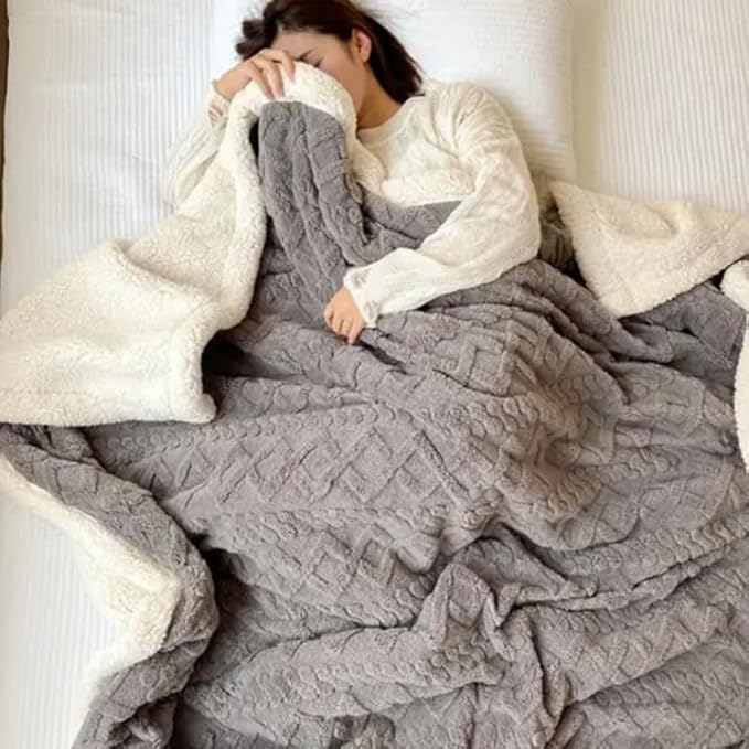 Queen size Throw Blanket,Soft Warm Bed Throws Blankets Sofas Throws Blankets for Winter Bed Sofa Travel Bedspread Blanket (Green, 200×230CM) (Pink)