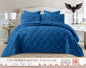 5 pieces bed spread super king cl(1 super king mokka quilt,2 standard pillow cases and 2 continental pillow cases) (Blue)