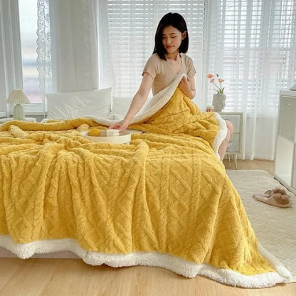 Queen size Throw Blanket,Soft Warm Bed Throws Blankets Sofas Throws Blankets for Winter Bed Sofa Travel Bedspread Blanket (Green, 200×230CM) (Pink)