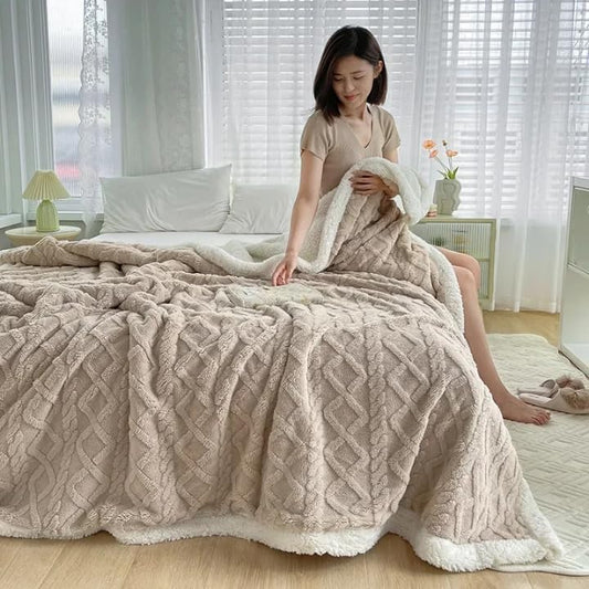 Queen size Throw Blanket,Soft Warm Bed Throws Blankets Sofas Throws Blankets for Winter Bed Sofa Travel Bedspread Blanket (Green, 200×230CM) (Pink)