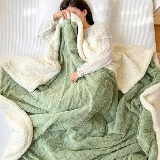 Queen size Throw Blanket,Soft Warm Bed Throws Blankets Sofas Throws Blankets for Winter Bed Sofa Travel Bedspread Blanket (Green, 200×230CM) (Pink)
