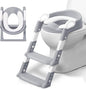 KIDOOLA Adjustable Potty Ladder Seat for Toilet Training with Steps,Handle & Soft Cushion Design Non Slip & e Efficient Toddlers & Children Foldable & Easy Assembly Splash Guard Included Grey