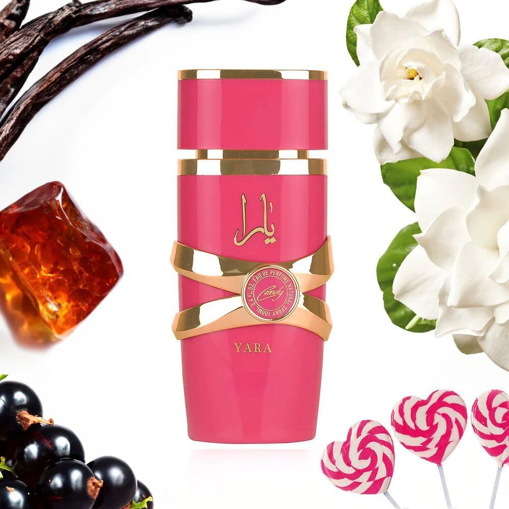 Yara Candy Perfume - Luxury Arabian UAE Women Fragrance - Vanilla Fruity Scent - Eau De Parfum Spray 100ml