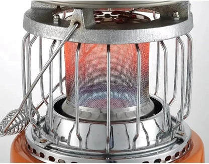 Portable Gas Heater, Orange, Indoor Outdoor Camping Heating Stove with Safety Cage