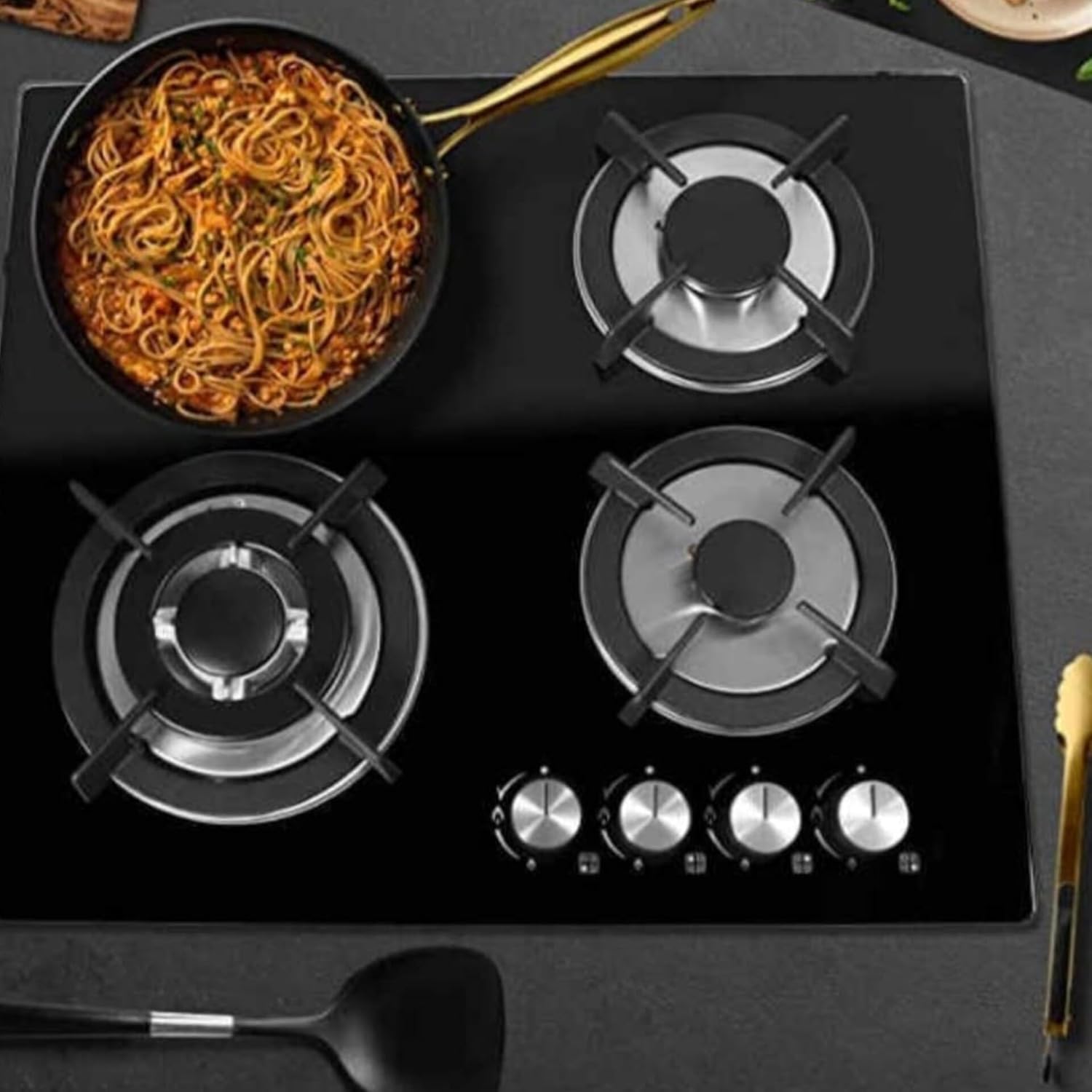 4 Burner Tempered Glass Gas Stove