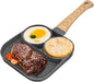 Trade Kite Non-Stick Egg Frying Pan 3 Section – Aluminium Pancake Skillet with Maifan Stone Coating – Breakfast Pan for Eggs, Burgers, Steak – Induction, Gas & Electric Stove Compatible