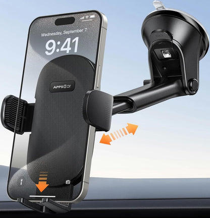 APPS2Car Car Phone Holder,Car Phone Holder Windscreen Mount,Universal Mobile Phone Holder for Cars Dashboard,360° Rotation Hands-Free in Car Phone Cradle,for iPhone 15/14/13/12/11 Samsung S21,etc