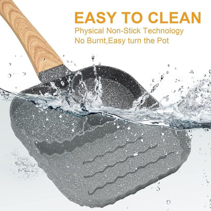 Trade Kite Non-Stick Egg Frying Pan 3 Section – Aluminium Pancake Skillet with Maifan Stone Coating – Breakfast Pan for Eggs, Burgers, Steak – Induction, Gas & Electric Stove Compatible