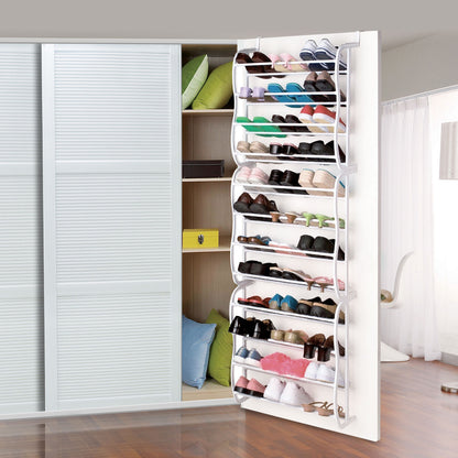 36 Pairs Over-The-Door Shoe Rack 12 Layers Wall Hanging Closet Shoe Organizer Storage Stand