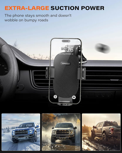 APPS2Car Car Phone Holder,Car Phone Holder Windscreen Mount,Universal Mobile Phone Holder for Cars Dashboard,360° Rotation Hands-Free in Car Phone Cradle,for iPhone 15/14/13/12/11 Samsung S21,etc
