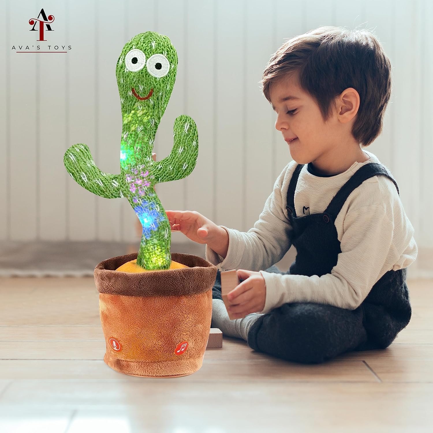 Ava's Toys Dancing Cactus Toy - Talking Cactus Toy for Boys and Girls - Singing Cactus Toy Repeat What You Say - Singing, Dacing, Voice Recording Plush Learning Toys