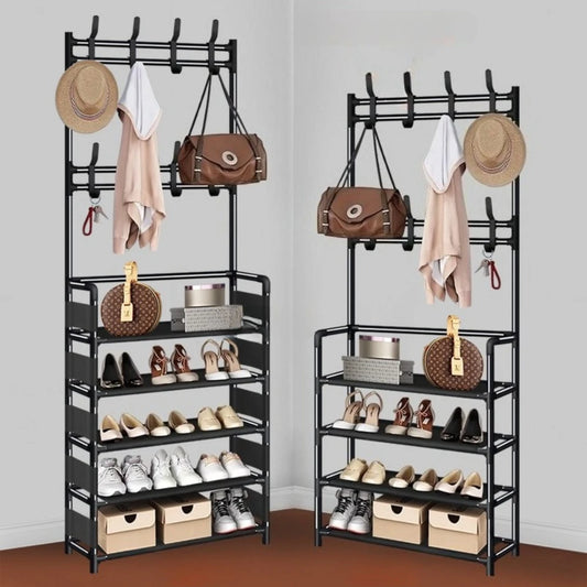 Simple Shoe Rack Multi-Layer Metal Dustproof Storage Multi Functional Shoe Hat Rack Modern Rust Proof Space Saving Shoe Hat Rack