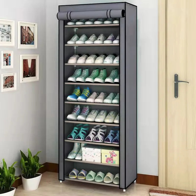 10Layers Dustproof Shoe Cabinet Multilayer Minimalist Nonwoven Shoe Rack Organizer Home Furniture Space-saving Organizer