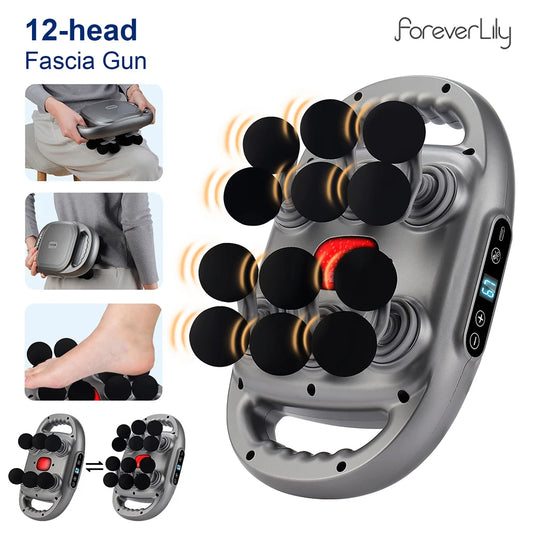 12-Head Fascia Gun High-Frequency Vibration Body Massage Gun Back and Waist Massager Neck Shoulder Massager Muscle masajeador