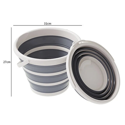 Foldable Baby Bath Tub Set 7 pcs with Temperature Sensor, Infant Bath Basin with Seat & Bowls