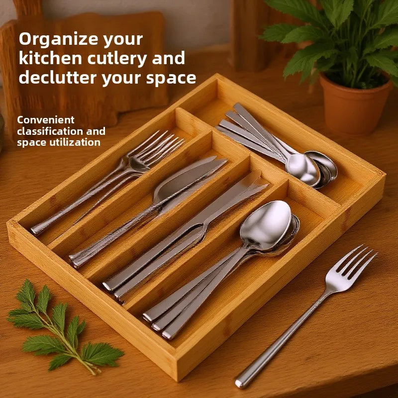 Kitchen Drawer Organizer Utensil Organizer Bamboo Silverware Holder Cutlery Organizer in Drawe