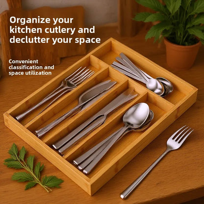 Kitchen Drawer Organizer Utensil Organizer Bamboo Silverware Holder Cutlery Organizer in Drawe