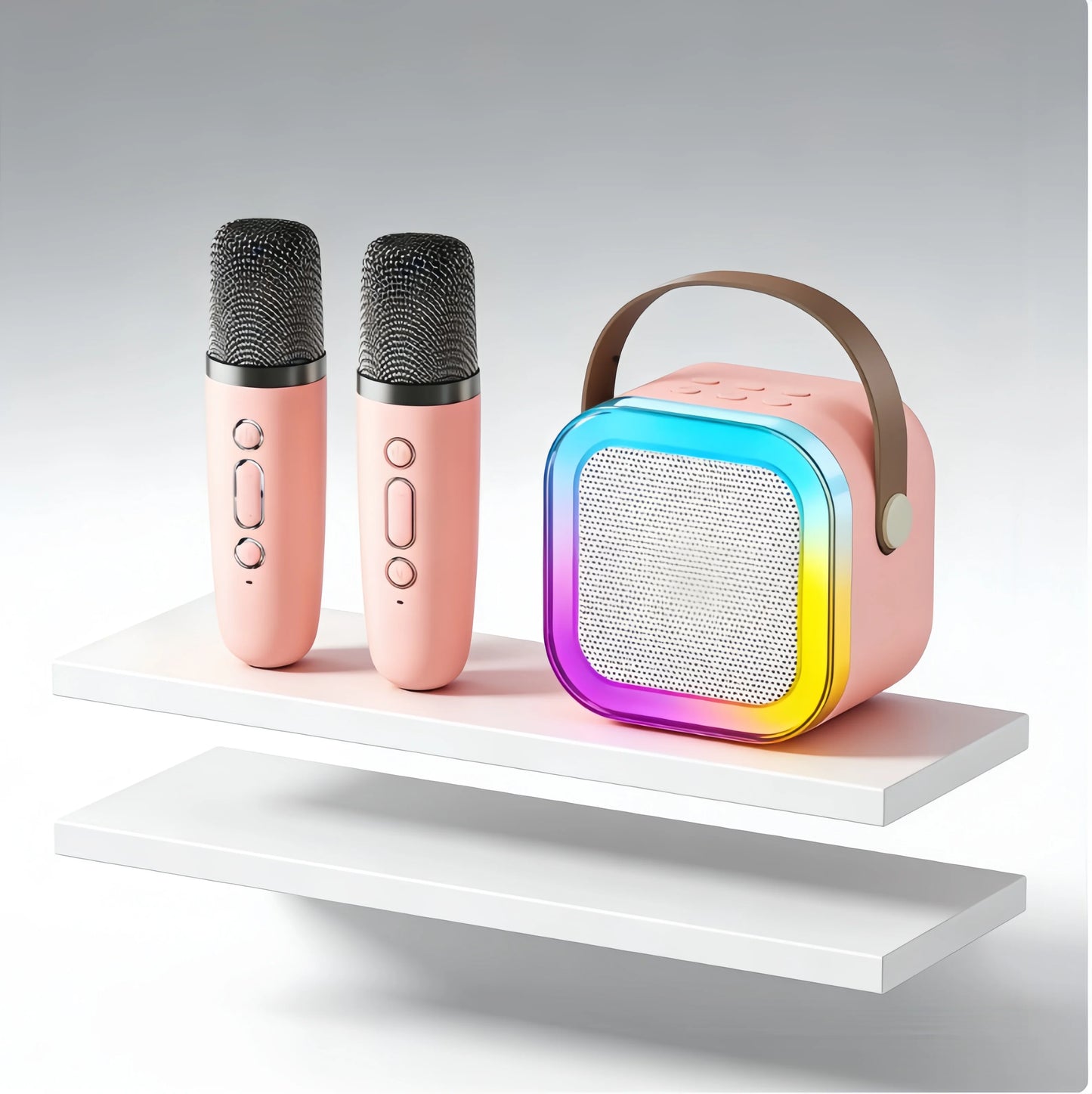 Bluetooth K12 Karaoke Machine Portable 5.3 PA Speaker System with 1-2 Wireless Microphones Home Family Singing Children's Gifts