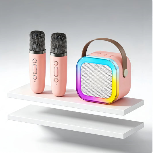 Bluetooth K12 Karaoke Machine Portable 5.3 PA Speaker System with 1-2 Wireless Microphones Home Family Singing Children's Gifts