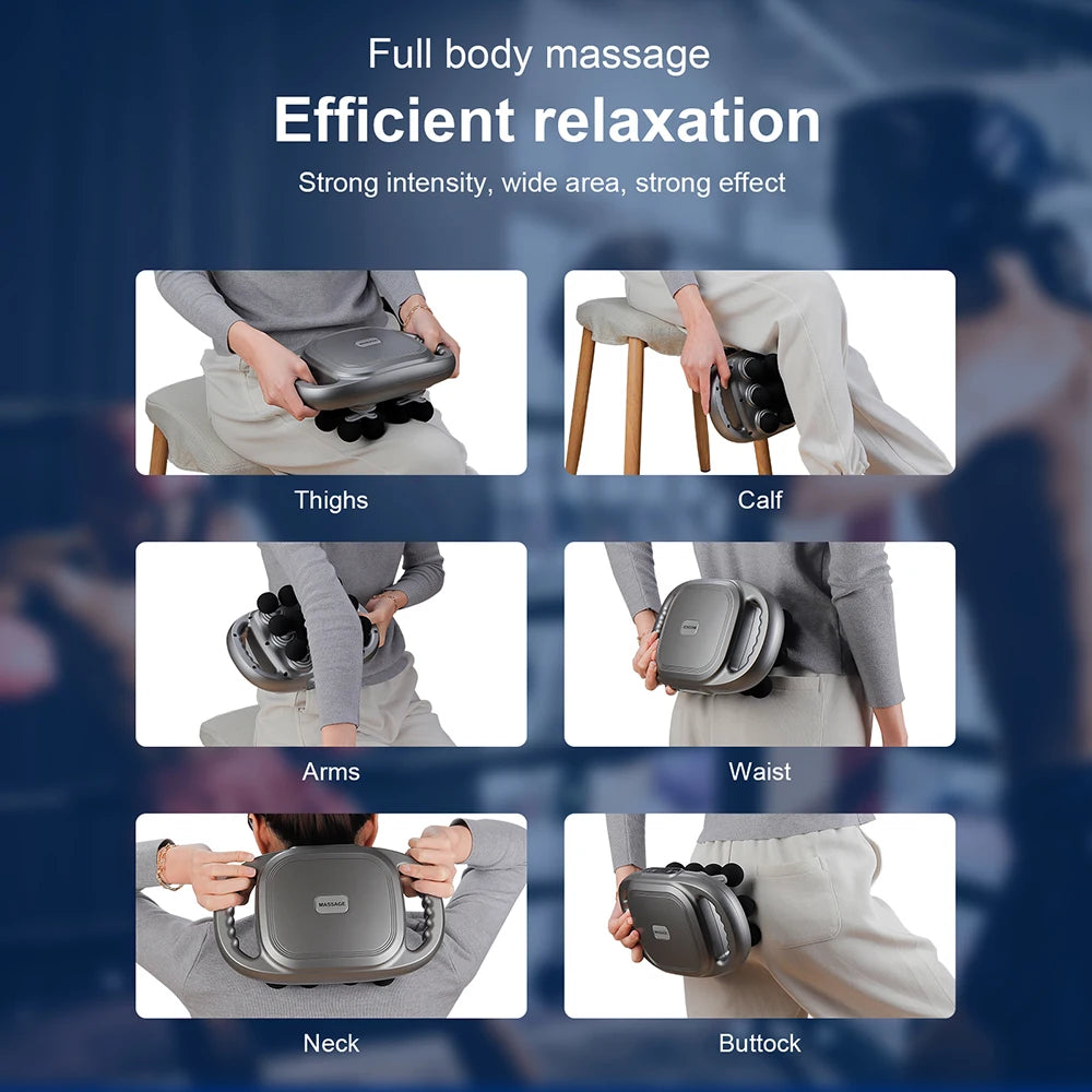 12-Head Fascia Gun High-Frequency Vibration Body Massage Gun Back and Waist Massager Neck Shoulder Massager Muscle masajeador