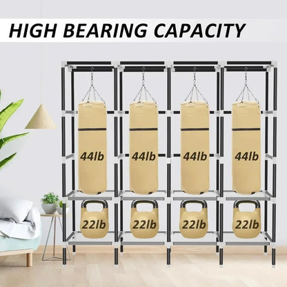 %a Portable closet, 19mm diameter for hanging clothes, with 4 hanging rods and 8 storage racks, non-woven, 67.9x18.4x70.8 inch