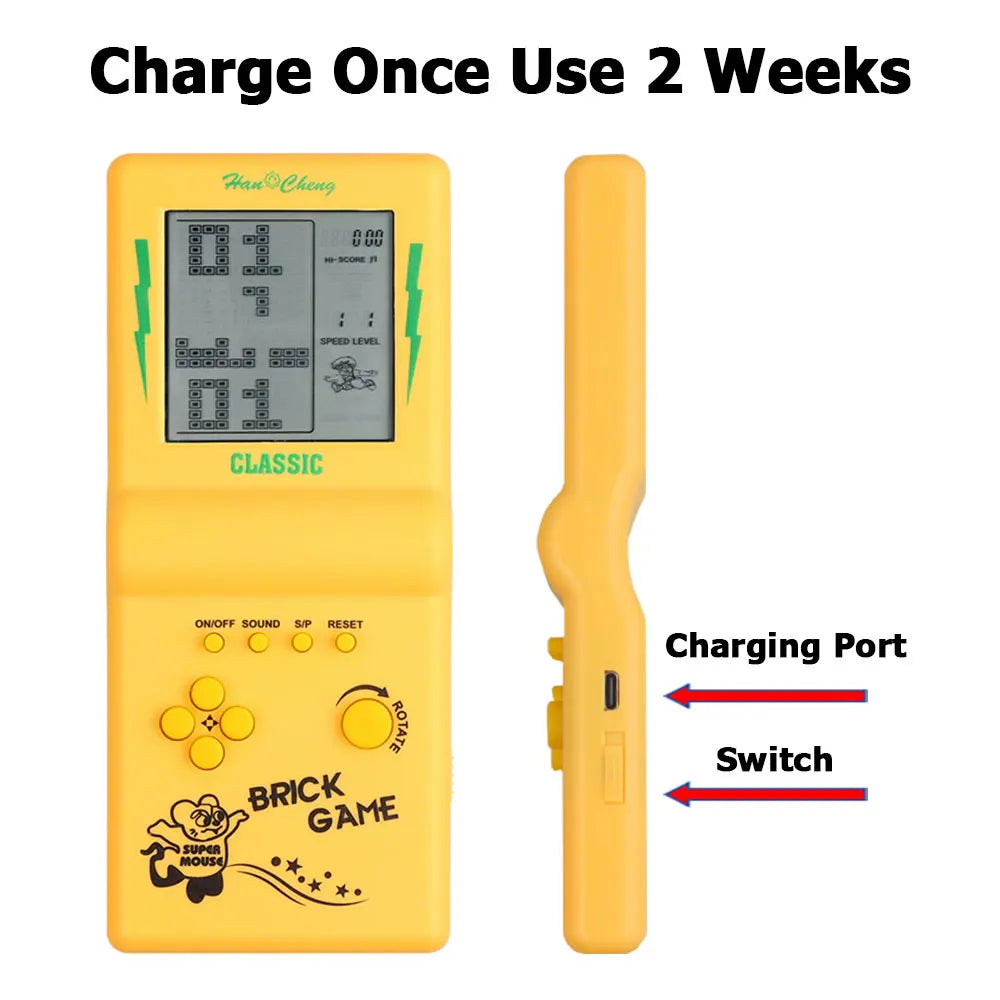 Rechargeable Large Screen Console Classic Retro Nostalgic Handheld Game Player with Switch Type-C Charge Portable Pocket Console