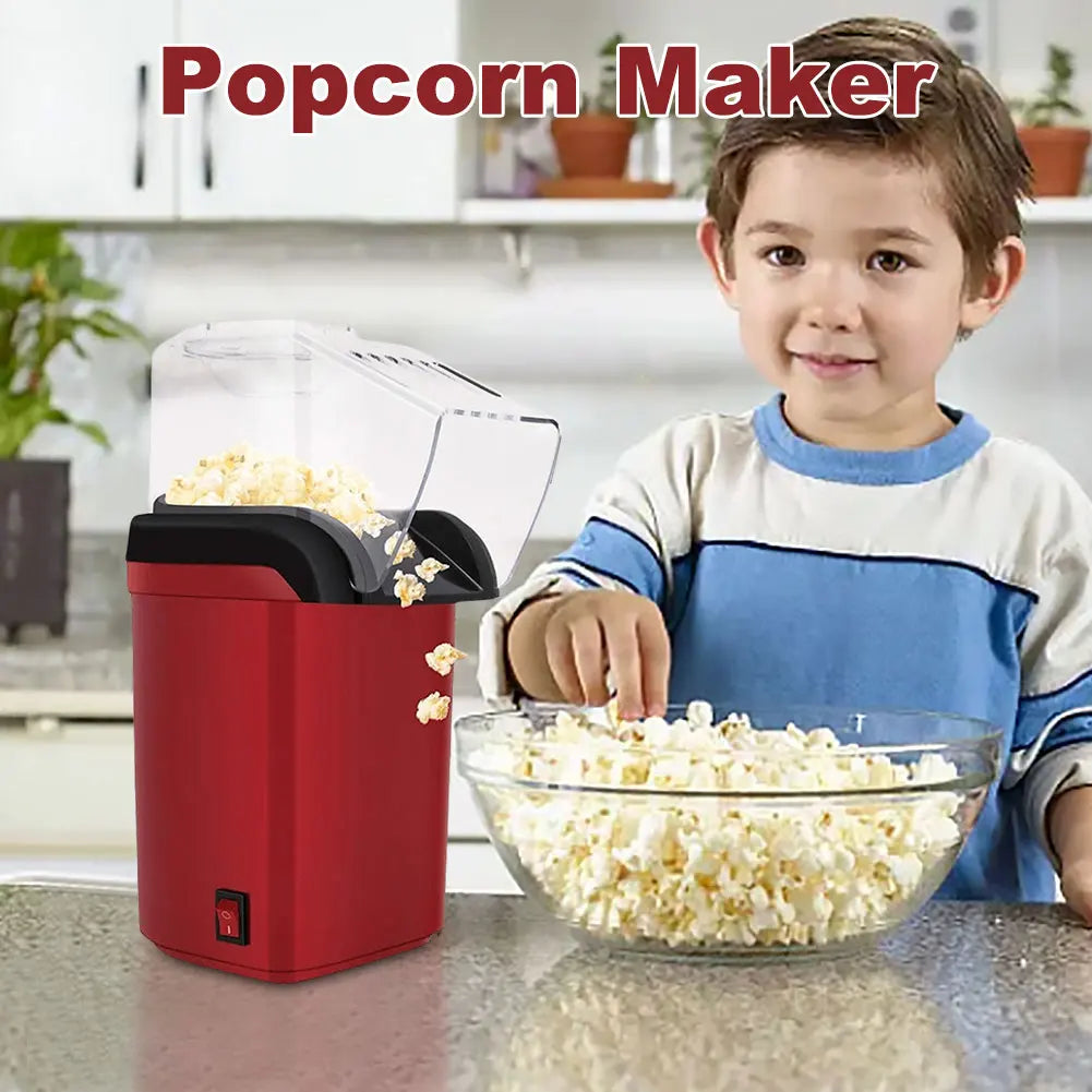 HOMEFISH Mini Electric Popcorn Machine Fully Automatic High Popping Rate Air Popper for Home Kitchen