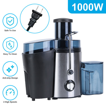 1Pc Centrifugal Juicer Juice Extractor With 2 Speeds 2.6in Wide Feed Chute 17Oz Juicer Cup 54Oz Pulp Collector Electric Juicer For Fruits Vegetables
