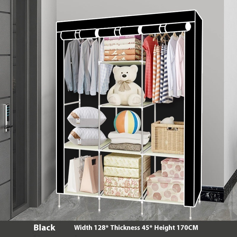 Metal Combination Simple Wardrobe Rental Room Steel Pipe Assembly Clothes Household Bedroom